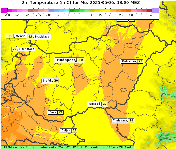 Temperatur, 26. 5. 2025