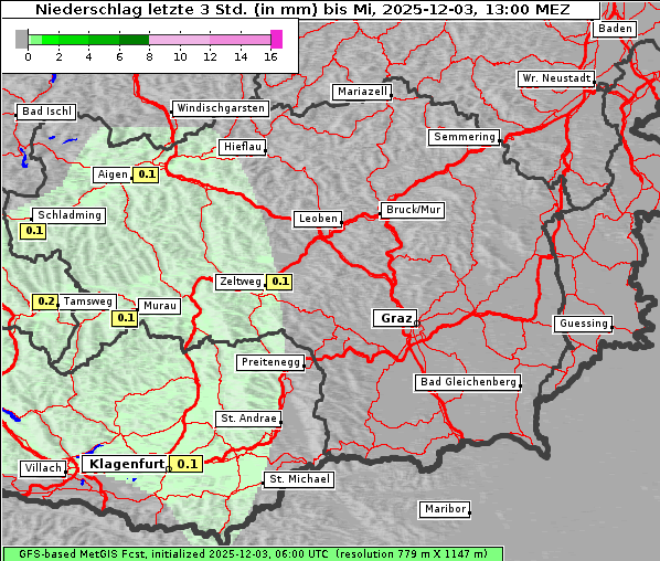 Niederschlag, 3. 12. 2025