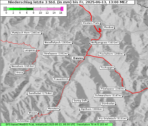 Niederschlag, 13. 6. 2025