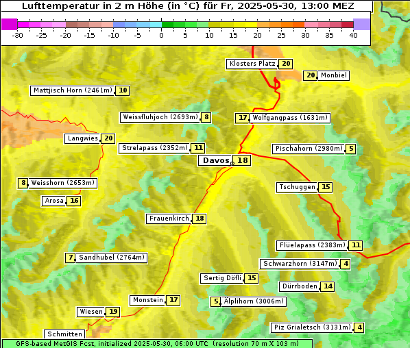 Temperatur, 30. 5. 2025