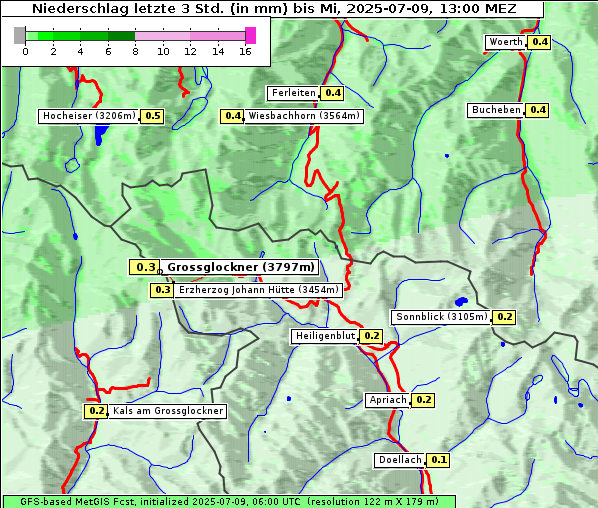 Niederschlag, 9. 7. 2025