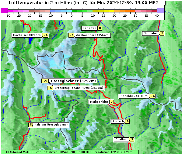 Temperatur, 30. 12. 2024