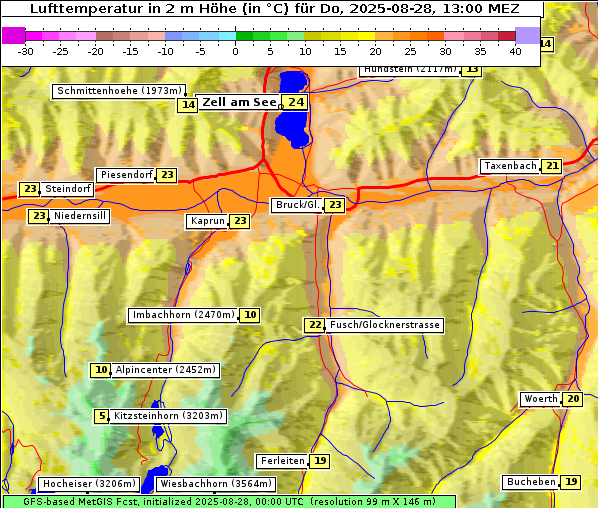 Temperatur, 28. 8. 2025