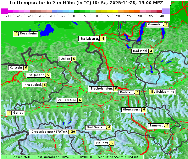 Temperatur, 29. 11. 2025