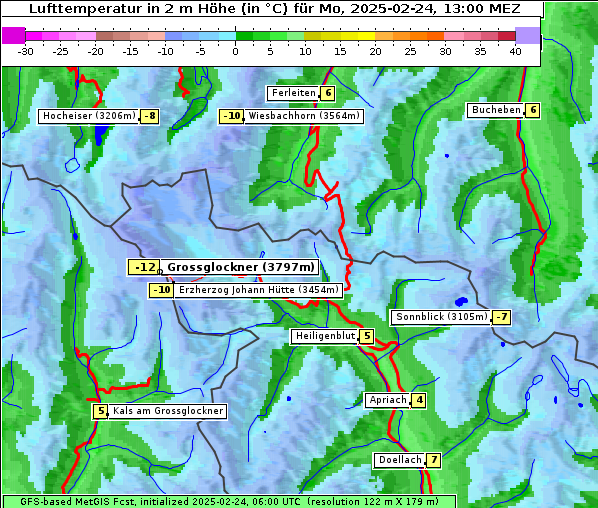 Temperatur, 24. 2. 2025