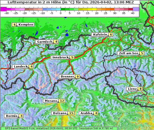 Temperatur, 2. 4. 2026