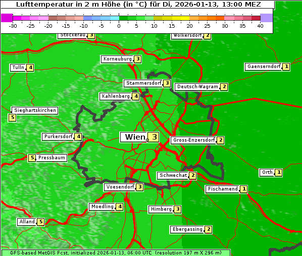 Temperatur, 13. 1. 2026