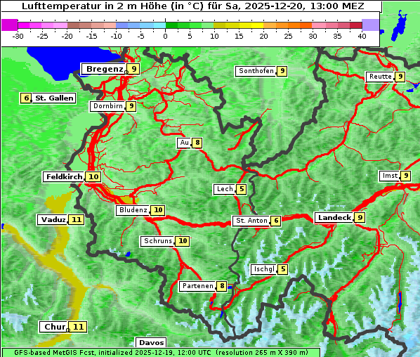 Temperatur, 20. 12. 2025