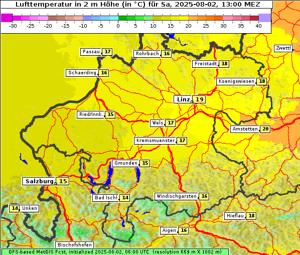 Temperatur, 2. 8. 2025