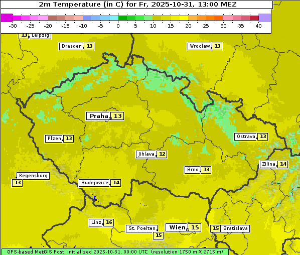 Temperatur, 31. 10. 2025