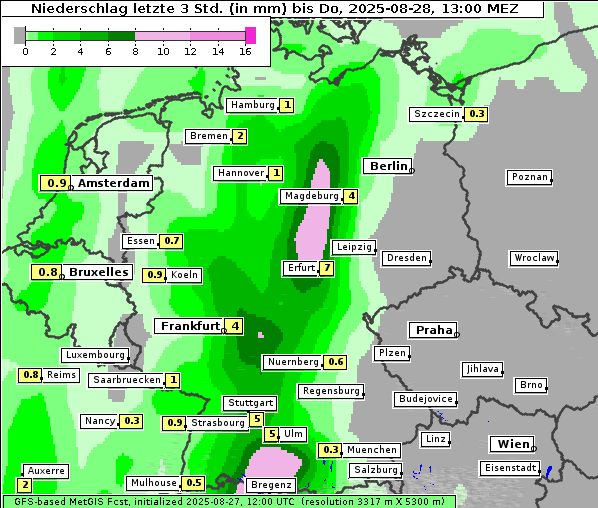 Niederschlag, 28. 8. 2025