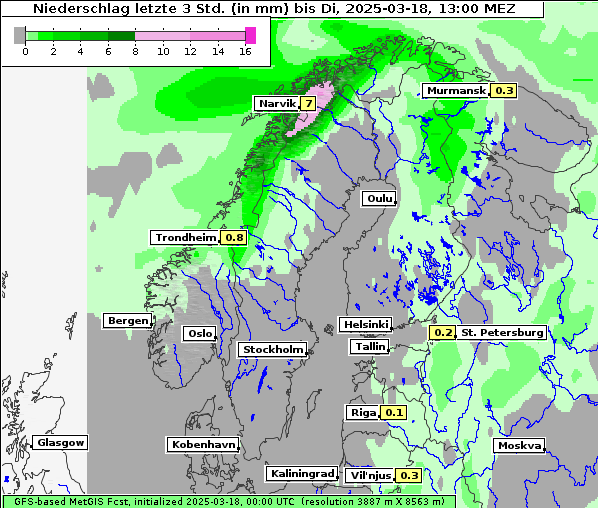 Niederschlag, 18. 3. 2025