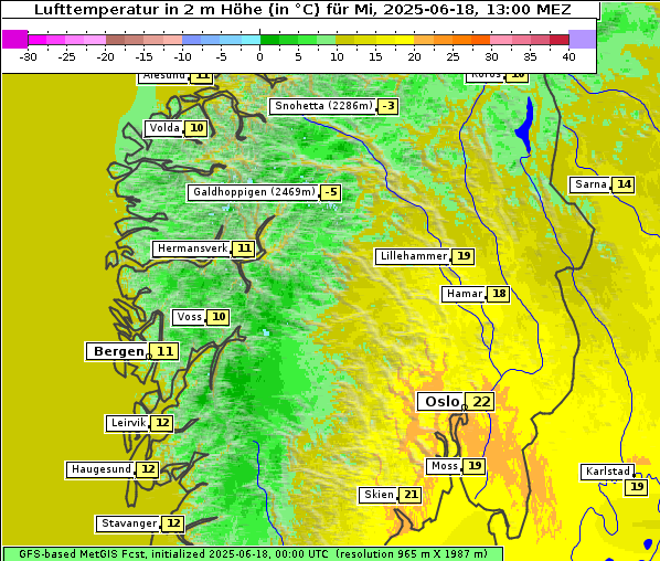 Temperatur, 18. 6. 2025