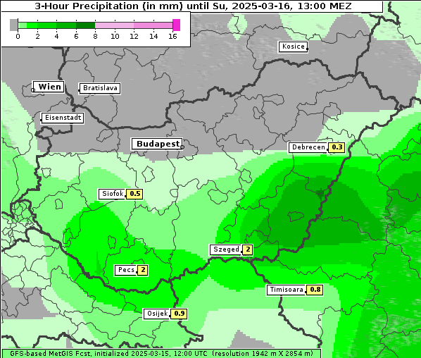 Niederschlag, 16. 3. 2025