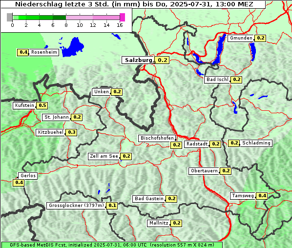 Niederschlag, 31. 7. 2025