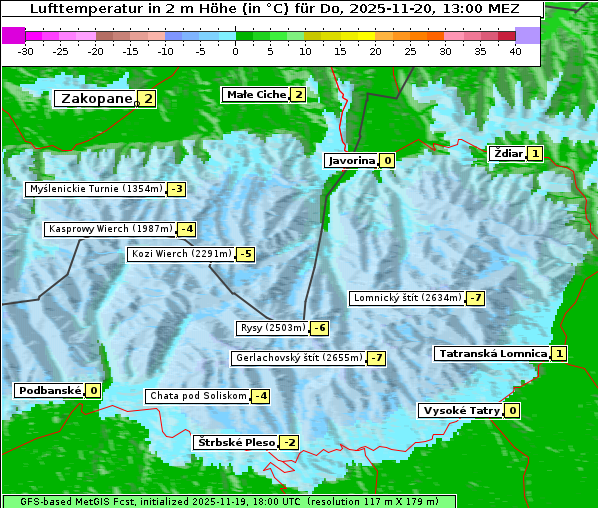 Temperatur, 20. 11. 2025
