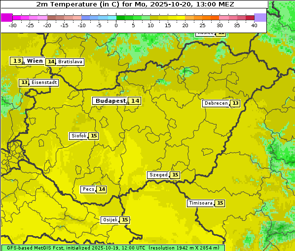 Temperatur, 20. 10. 2025