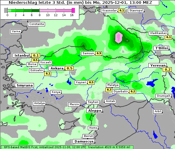 Niederschlag, 1. 12. 2025