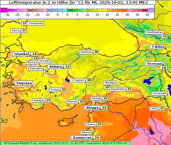 Temperatur, 22. 10. 2025