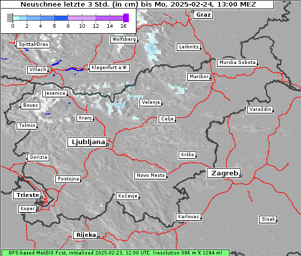 Neuschnee, 24. 2. 2025