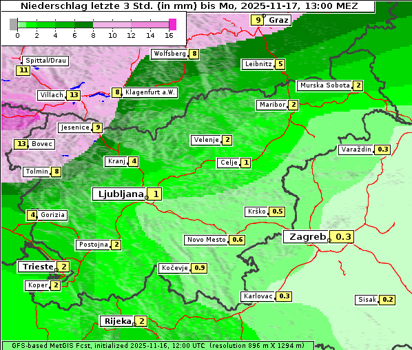 Niederschlag, 17. 11. 2025