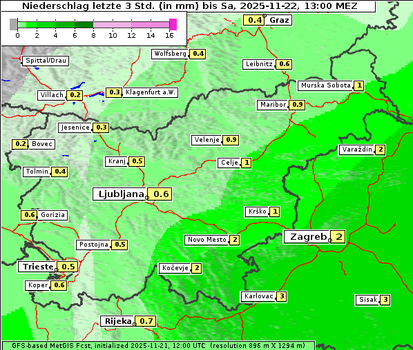 Niederschlag, 22. 11. 2025