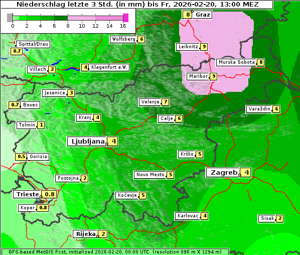 Niederschlag, 20. 2. 2026