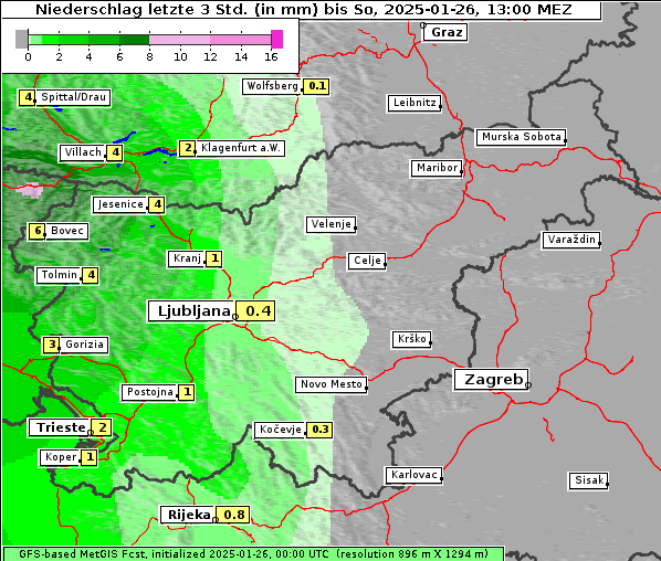 Niederschlag, 26. 1. 2025