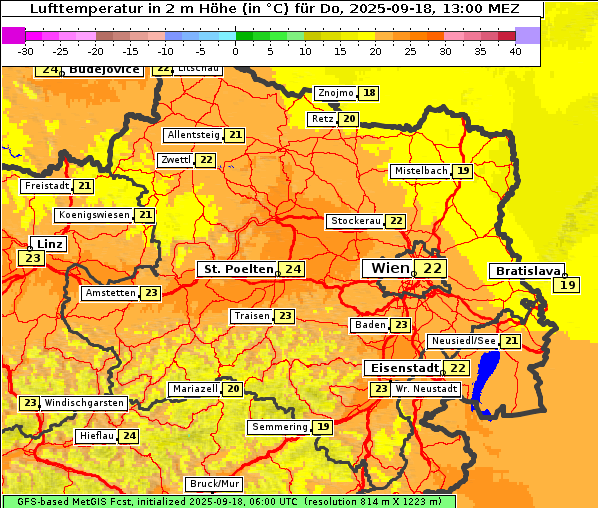 Temperatur, 18. 9. 2025