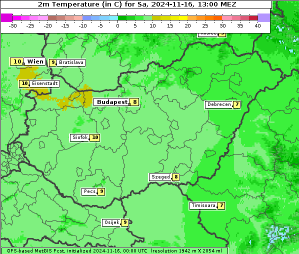 Temperatur, 16. 11. 2024