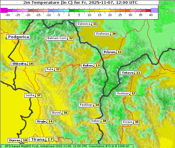 Temperatur, 7. 11. 2025