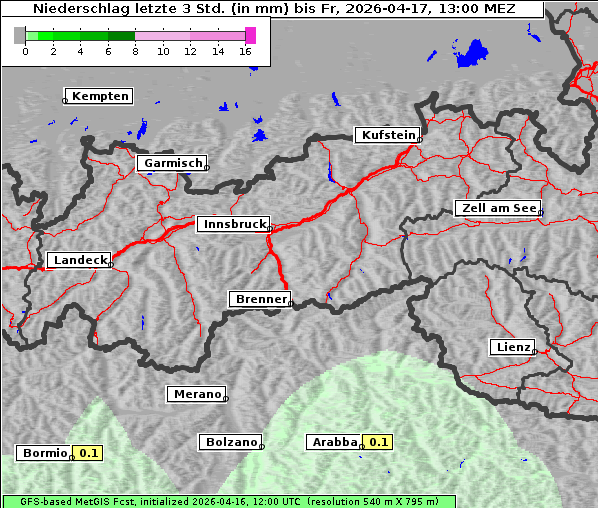 Niederschlag, 17. 4. 2026