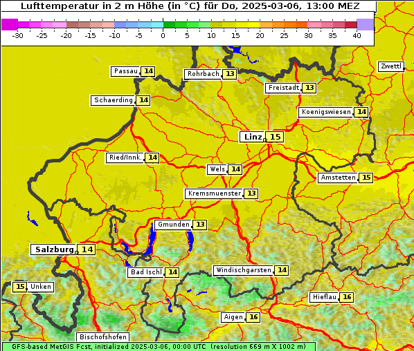 Temperatur, 6. 3. 2025