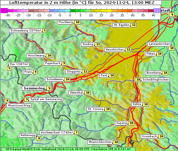 Temperatur, 24. 11. 2024