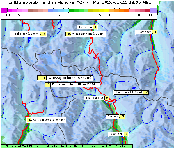 Temperatur, 12. 1. 2026
