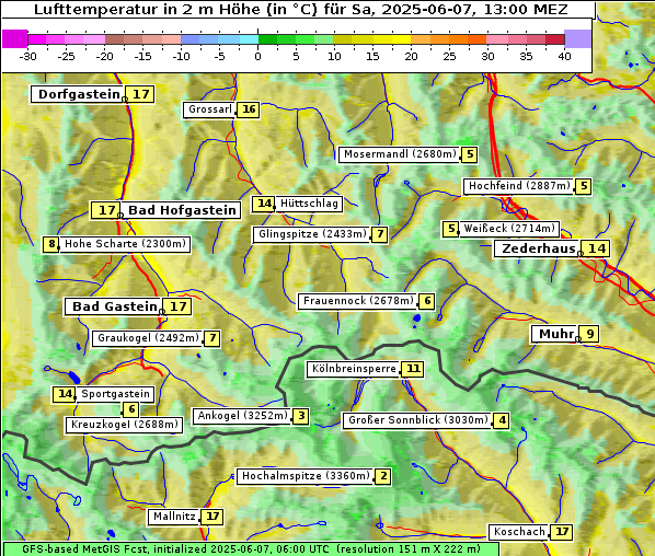 Temperatur, 7. 6. 2025
