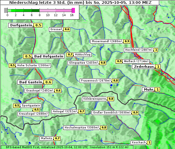 Niederschlag, 5. 10. 2025