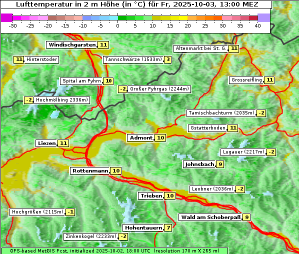 Temperatur, 3. 10. 2025