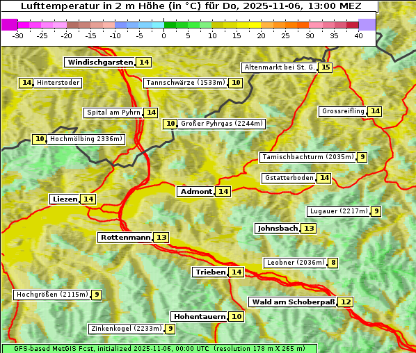 Temperatur, 6. 11. 2025