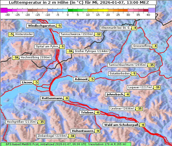 Temperatur, 7. 1. 2026