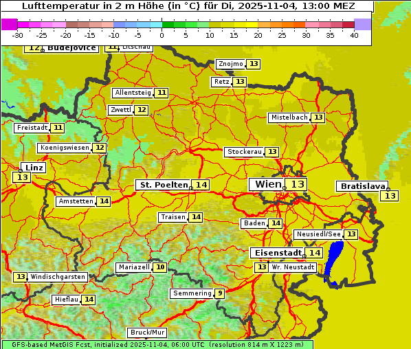 Temperatur, 4. 11. 2025