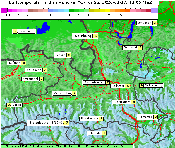 Temperatur, 17. 1. 2026