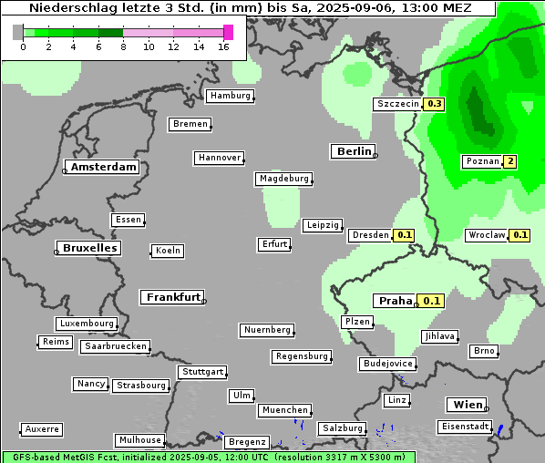 Niederschlag, 6. 9. 2025