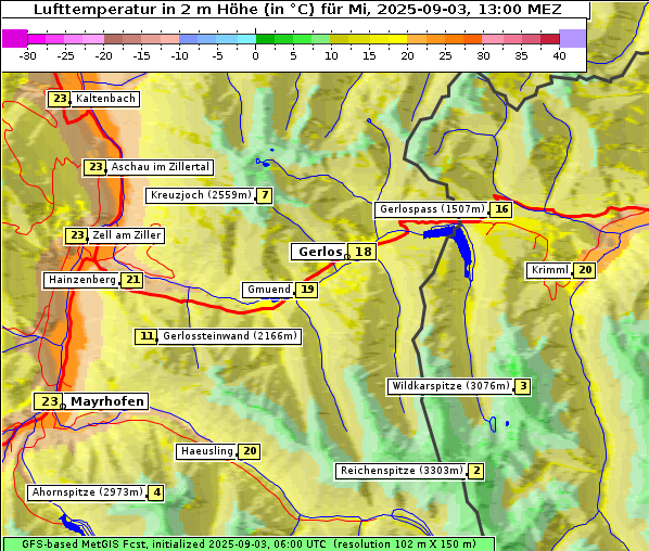 Temperatur, 3. 9. 2025