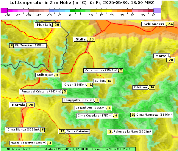 Temperatur, 30. 5. 2025