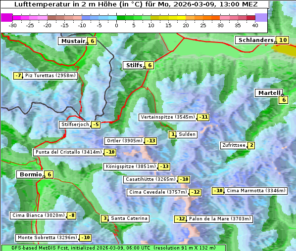 Temperatur, 9. 3. 2026