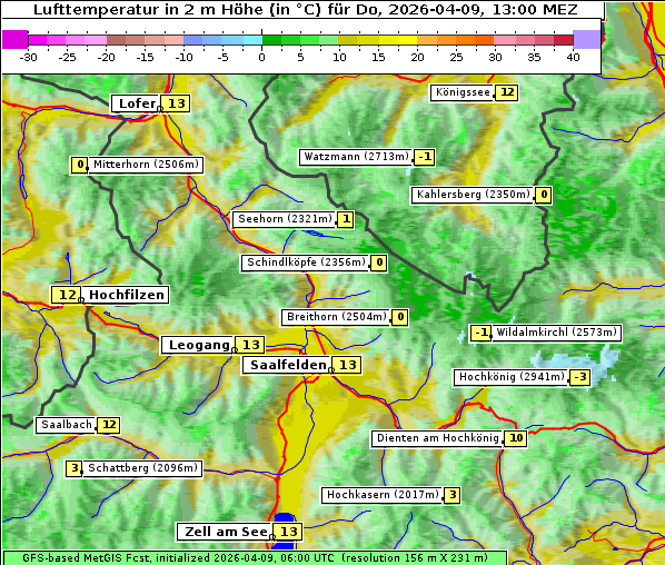 Temperatur, 9. 4. 2026