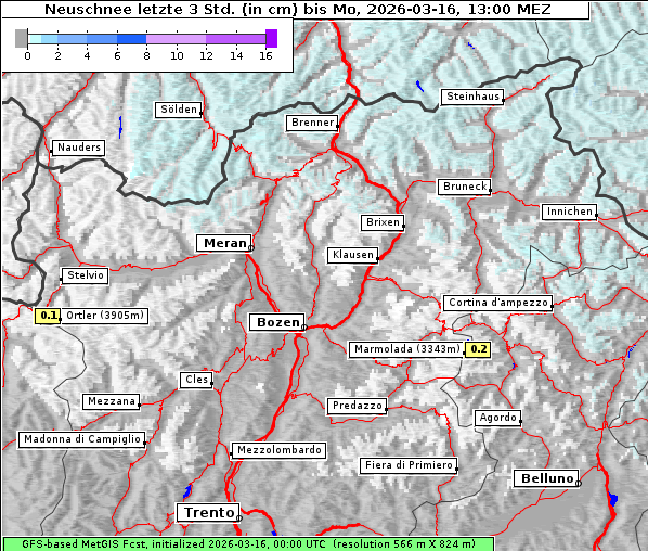 Neuschnee, 16. 3. 2026