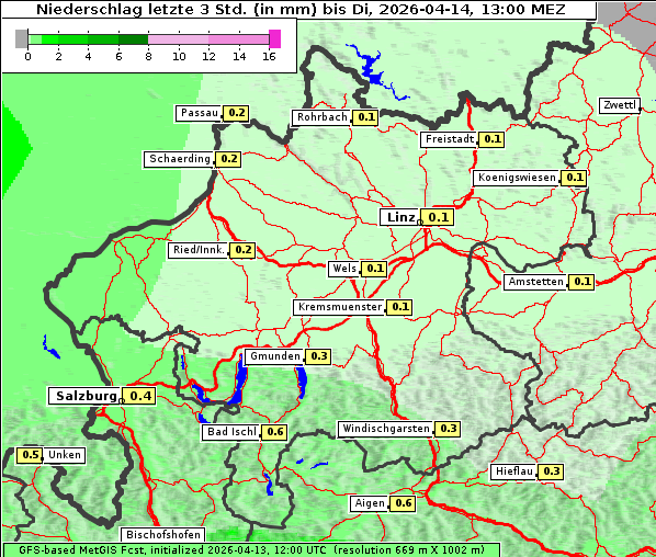 Niederschlag, 14. 4. 2026
