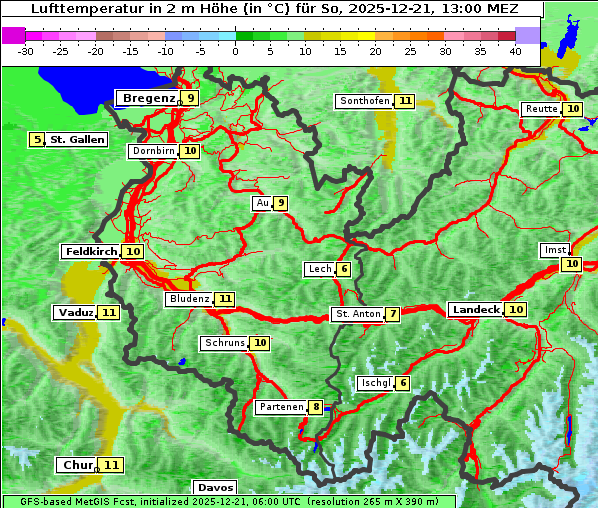 Temperatur, 21. 12. 2025